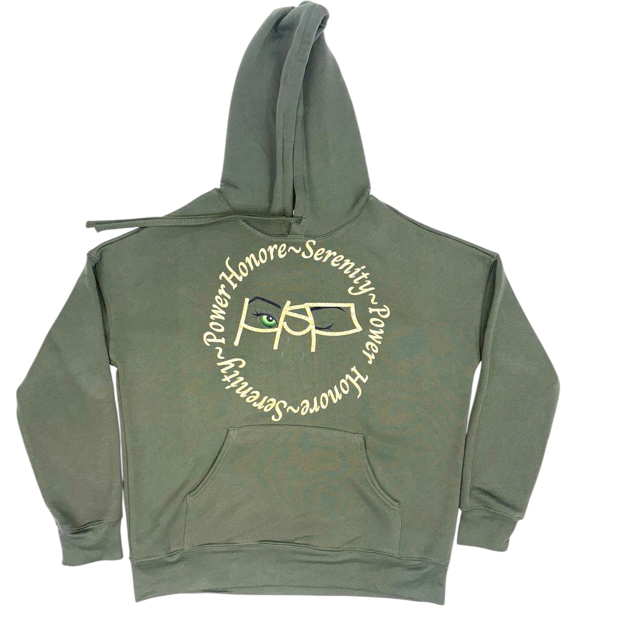 Oversized Pullover - Military Green/Glitter Gold