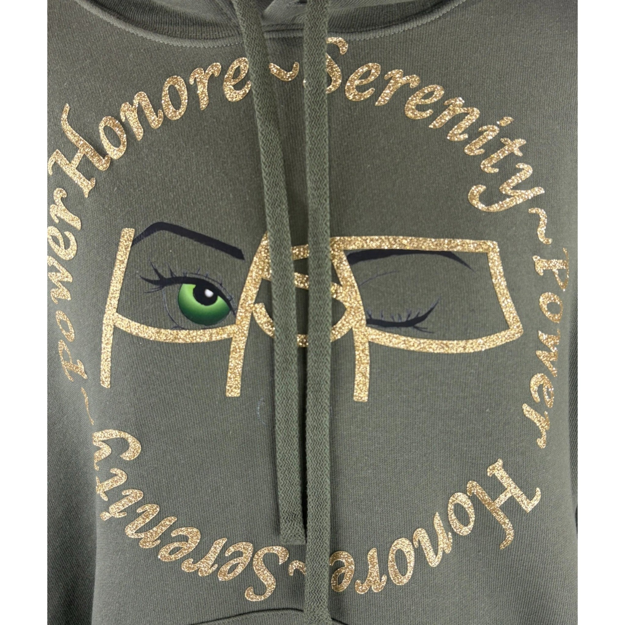 Oversized Pullover - Military Green/Glitter Gold