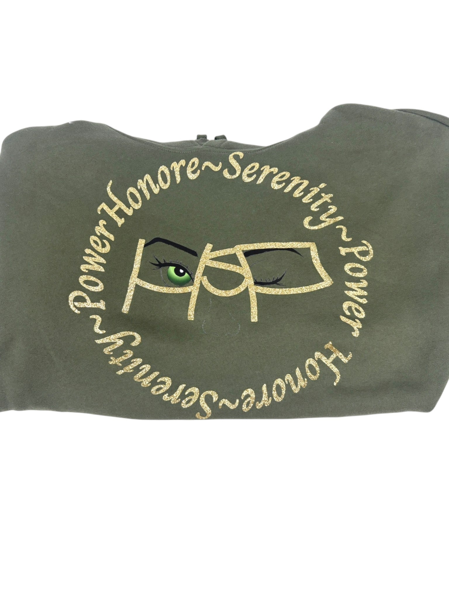 Oversized Pullover - Military Green/Glitter Gold
