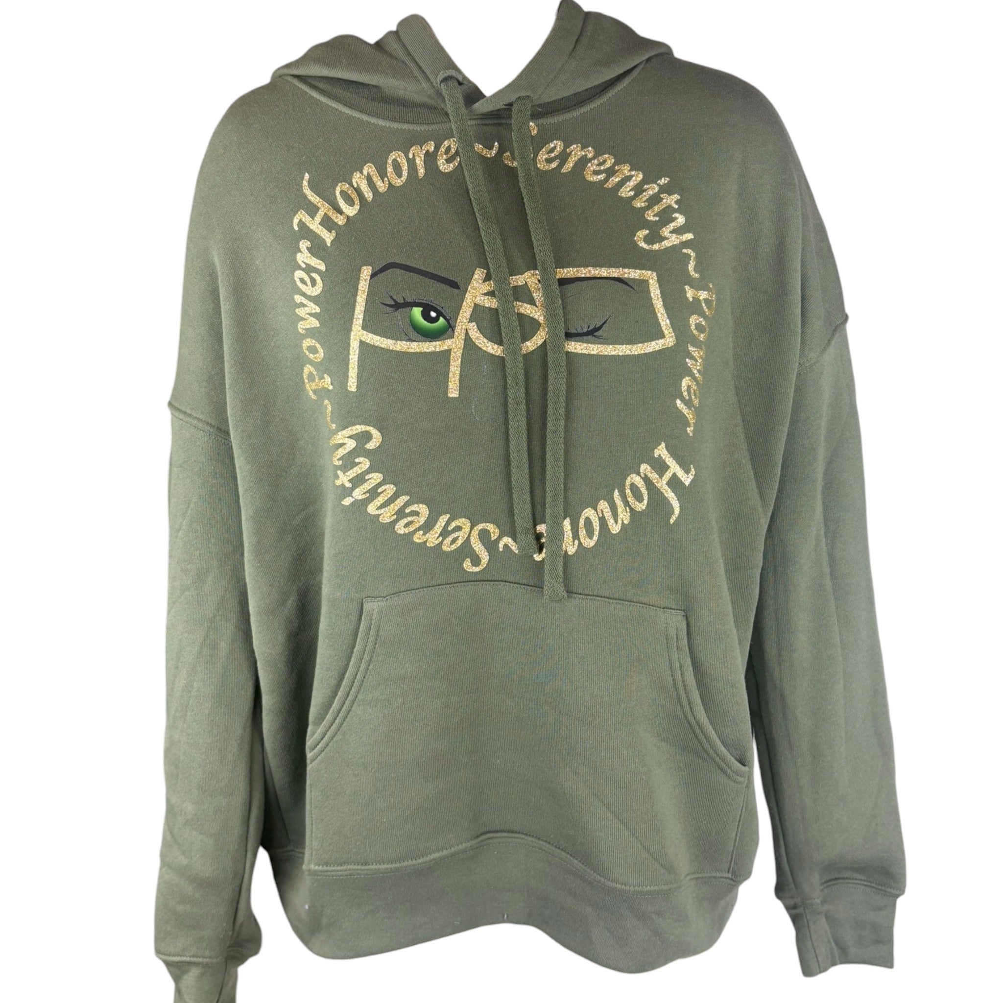 Oversized Pullover - Military Green/Glitter Gold